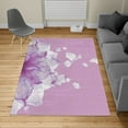 thumbnail image 2 of Flower Turkish Area Rug, Abstract Themed Modern Futuristic Image with Water Like Colored Art Print, Soft Carpet for Living Room Decor with Distressed Look, 2.6' x 5', Pale Purple, by Ambesonne, 2 of 4