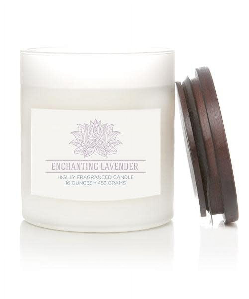 Colonial Candle Enchanting Lavender 16 oz Aromatherappy Candle, White