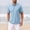 Light Blue, variant on Josdec Men's Solid Color Short Sleeve Polo Shirt, Breathable Striped Trim Collar Casual Business Summer Top M-XXXXL