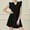 Black, variant on Ruffle Sleeve Eyelets Mini Dress for Women Summer Loose V Neck 2025 Swing Party Cocktail Babydoll Dresses