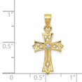 thumbnail image 5 of Auriga Fine Jewelry 10K Yellow Gold Round Cut Cubic Zirconia Cross Pendant for Women (L-23 mm,W-13 mm), 5 of 5