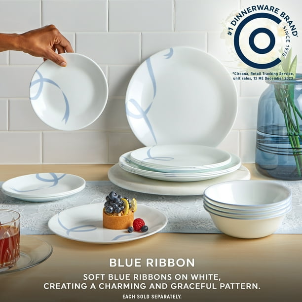 Corelle Blue Ribbons Glass Dinner Plate Walmart Business