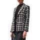 thumbnail image 4 of Blazers de tweed a cuadros para mujer con solapa muesca 2025, chaquetas de traje de una botonadura, estilo casual de negocios, color negro, 4 of 5
