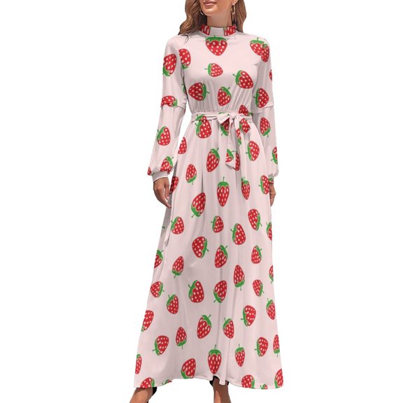 Strawberry Long Dress long dress women summer cute dress