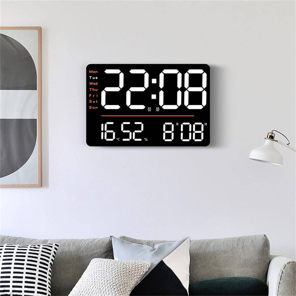 Large Screen LED Digital Clock With Temperature Hygrometer Monitor Remote Control
