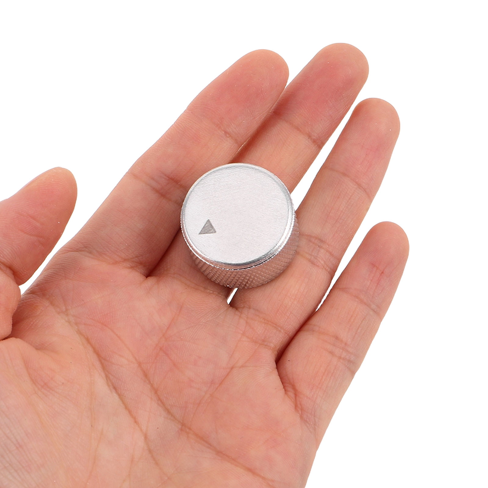 OUNONA Silver Aluminum Potentiometer Knob for Guitars Smooth Sound Control 3Pcs
