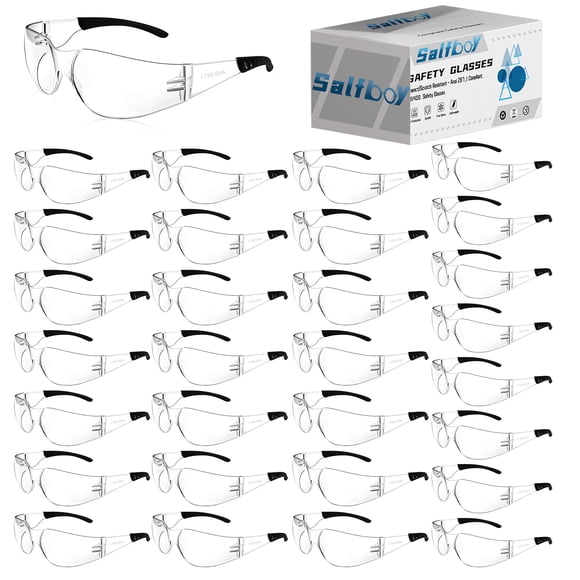 Gafas de seguridad Salfboy Clear Bulk of 30 con certificación ANSI Z87.1