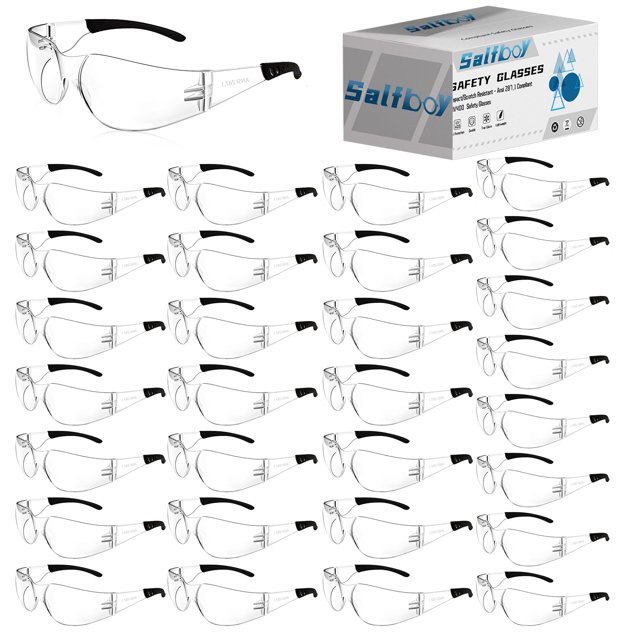 Gafas de seguridad Salfboy Clear Bulk of 30 con certificación ANSI Z87.1