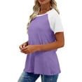 thumbnail image 6 of Neewe Womens T Shirt Short Sleeve Crew Neck Basic Color Block Tee Tops, 6 of 9