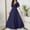 Dark Blue, variant on Sentmoon Dresses for Women 2025 Elegant Classy Short Sleeve Solid Color Mesh Breathable Spring Wedding Guest Dress Summer 2026 Cute Regular Fit V Neck Plus Size Party Dress White XL