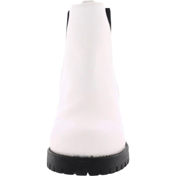 Mia Womens Jody Faux Suede Lug Sole Chelsea Boots