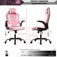 thumbnail image 5 of NiamVelo Massage Gaming Chair Video Gamer Chair PU Leather Computer Chairs Desk Chair w/Adjustable Headrest and Armrest,Ergonomic Office Chair High Back Racing Game Chair, 250lbs （Pink）, 5 of 8