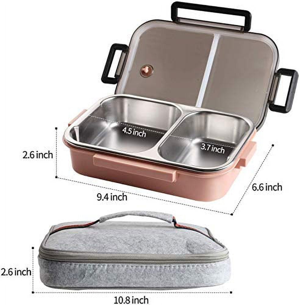 2 box Portable and Stainless Food Compartments with Lunch Men Women Lunch Bento for Lunch Kids Bag Adults Steel Utensils, Insulated