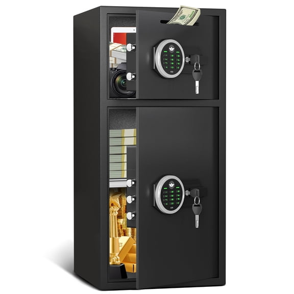 Silkight 6.5 Cu ft Large Safe Box, Money Safe with Adjustable Shelf and LED Light, Digital Keypad, Home Safes with Deposit Slot & Dual Alarm System