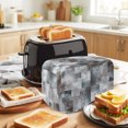 thumbnail image 3 of Toaster Cover 2 Slice, Gray Geometric Dustproof Bakeware Oven Protector with Top Hook, Modern Abstract Art Block Waterproof Small Kitchen Appliance Toasters Dust Cover, 11"x6"x8", 3 of 9