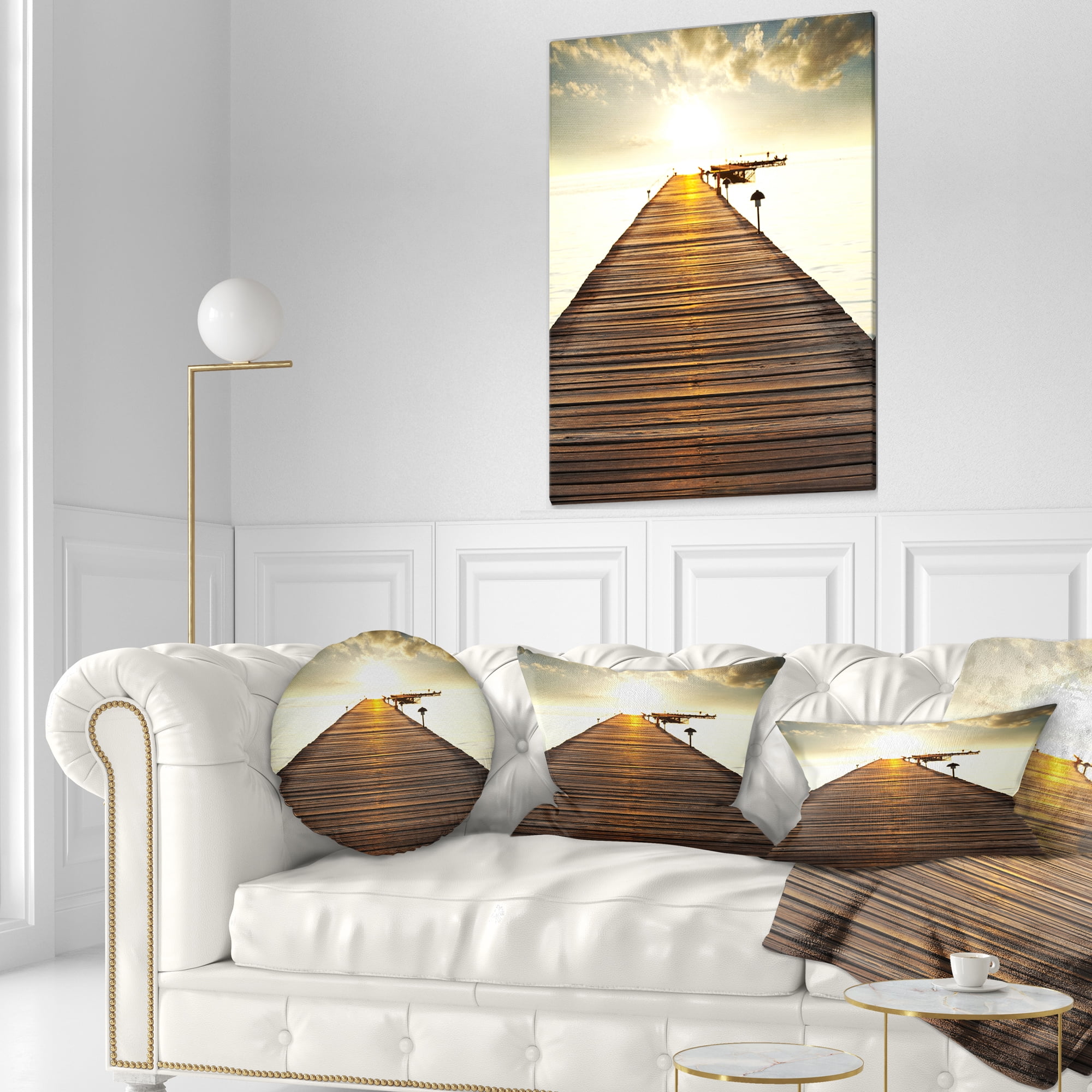 Designart 12" x 20" Multi-color Polyester Throw Pillow