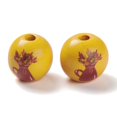 thumbnail image 2 of 200 pc Printed Wood European Beads Large Hole Beads Round Mixed color 15.5~16x14.5mm Hole: 4.5mm, 2 of 3