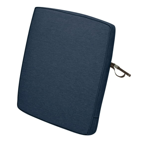 Classic Accessories Montlake FadeSafe Patio Dining Back Cushion - 2" Thick - Heavy Duty Outdoor Patio Cushion with Water Resistant Backing, Heather Indigo Blue, 21"W x 25"H x 2"T