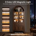 thumbnail image 2 of Cottinch 71" Arch Storage Cabinet with 4 Doors & Adjustable Shelves,Drawer,Wooden Bookshelf Cabinet,LED Lighted Display Cabinet,Walnut, 2 of 10