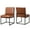 Brown, variant on Kithkasa Leather Modern Dining Chairs for Dining Room,Black Base,Set of 2,Brown