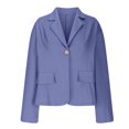 thumbnail image 3 of Outfmvch Oversized Button Down Shirts for Women Cotton Linen Loose Fit Casual V-neck Tops Womens 3/4 Sleeve Button Down Shirts Linen Button Down Shirt Women Blue 3XL, 3 of 5