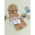 thumbnail image 2 of Coduop Toddler Baby Boy Summer Clothes Sleeveless Hooded Vest Top + Drawstring Shorts, 2 of 8