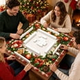 thumbnail image 5 of Christmas Mahjong Mat 31.5"x31.5", Mah Jongg Mat, Mah Jong Mat, Plaid Stocking Wreath Noise‑Dampening Pad, Mahjong Gift for Family Holiday Parties, 5 of 7