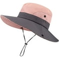 thumbnail image 4 of Women's Outdoor UV Protection Foldable Sun Hats Mesh Widebrim Beach Fishing Hat with Ponytail Hole, 4 of 8