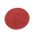 thumbnail image 1 of Napperon Rond en Coton et Lin Tissé, Coussin de Cuisine Occidentale Antidérapant et Résistant à la Chaleur, sous-Verre, Napperon de Table pour Table à Manger (Rouge, P), 1 of 8