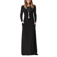 thumbnail image 3 of Vestido largo Nikou con bolsillos laterales y cuello redondo para mujer, 3 of 6