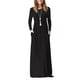 thumbnail image 3 of Vestido largo Nikou con bolsillos laterales y cuello redondo para mujer, 3 of 6
