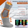 thumbnail image 3 of Merino Wool Boot Socks Size 5-9 Thermal Winter Warm Thick Cozy Hiking Socks for Men Women 3 Pairs, 3 of 6