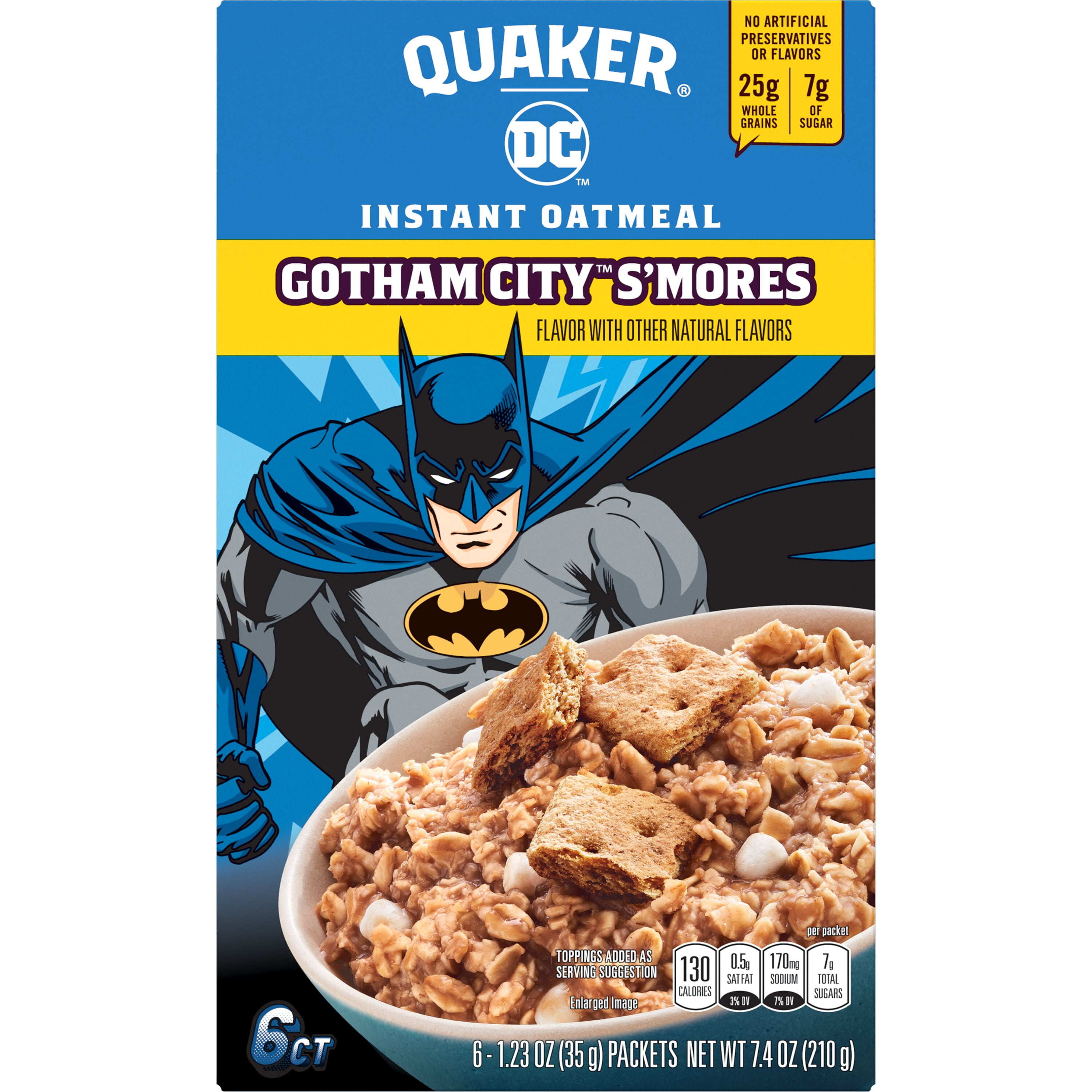 Quaker Kids S'mores Instant Oatmeal 1.51 oz, 6 Packets (Packaging May Vary)