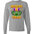 thumbnail image 3 of Inktastic Mardi Gras with Green Masquerade Mask Long Sleeve T-Shirt, 3 of 5