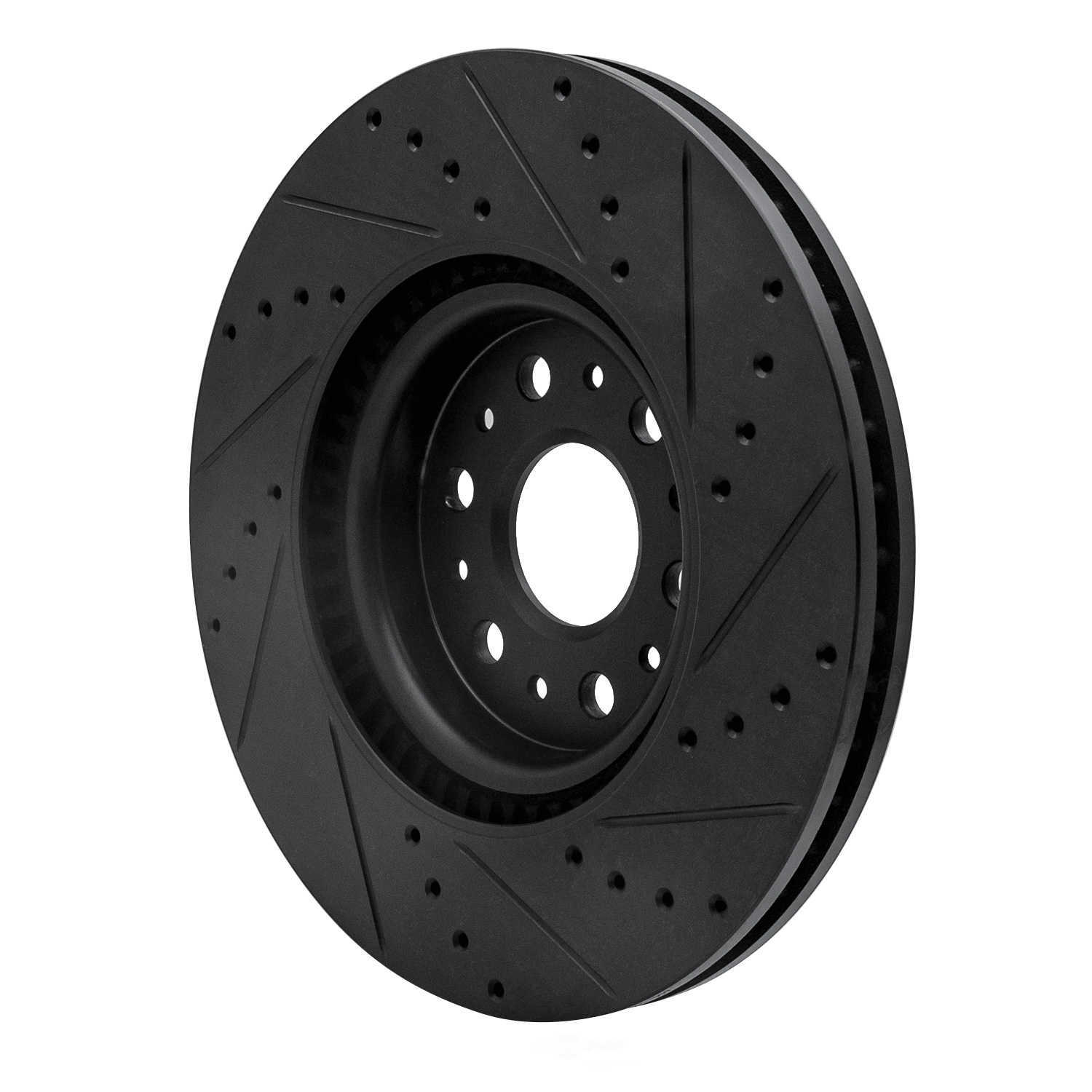 Dynamic Friction Company 633-46047L DFC Brake Rotor - Drilled And Slotted - Black