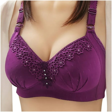 

SELONE 2023 Bras for Women Push Up No Underwire Everyday for Sagging Breasts Breathable Lightly Side Retraction No Steel Ring Strap Type Thin Mould Cup Everyday Bras Sports Bras for Women Purple L