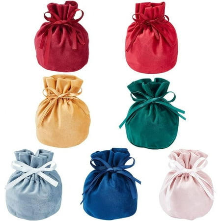 7 Colors Bunny Ear Velvet Gift Bags Velvet Drawstring Pouches Large Party Bags