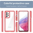 thumbnail image 5 of Case for Samsung Galaxy A53 Case Slim Dropproof [Defend from Drop/Scratch/Slip/Fingerprint] Clear Acrylic Hard Back Soft TPU Bumper Hybrid Phone Cover for Samsung A53 5G-Red, 5 of 16