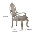 thumbnail image 4 of ACME Ragenardus Wooden Dining Arm Chair in Gray and Antique White Set of 2, 4 of 5
