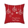 thumbnail image 4 of Funda de cojín navideña de 45 x 45 cm, diseño de Papá Noel y copos de nieve, decoración navideña para el hogar, regalos de Año Nuevo 2023, Navidad, 4 of 5