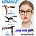 thumbnail image 6 of OCCI CHIARI Women's Blue Light Blocking Reading Glasses Stylish Computer Readers UV400 Protection Clear Vision 100 150 200 250 300 350 400 500 600 Composite Lens Anti Eye Strain, Glare, (Brown ,600), 6 of 8