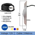 thumbnail image 3 of 2 Lámparas LED Sumergible Para Alberca de nicho o sobreponer ADS MINI SPA 20W 12CM Azul Con Transformador, 3 of 4