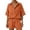 short sets 18#Orange, variant on WAYUTE Short Sets Women 2 Piece Outfits Trendy Lapel Solid Color Blend Shirt and Shorts with Pockets Comfortable Soft Summer Casual Wear