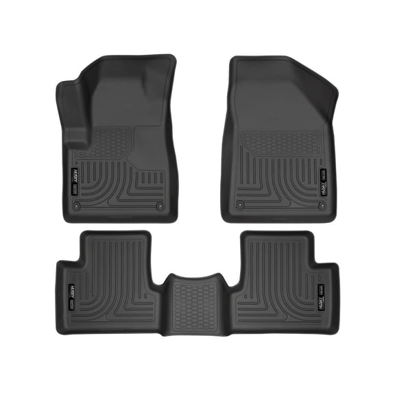 Husky Liners 99031 Weatherbeater Floor Mats Fit 2014-2015 Jeep Cherokee (w/w/o Hump in Front of Driver’s Foot Rest) - Front/2nd Seat - Black
