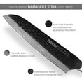 thumbnail image 3 of Hecef 7-Inch Japanese Santoku Knife, Forged 67-Layer Damascus Steel Ultra Sharp Kitchen Knife, 3 of 11