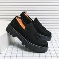 thumbnail image 5 of Men's Suede Leather Slip On Tassel Platform Loafers Vintage Round Toe Non-Slip Luxury Formal Shoes Casual Business Penny Dress Loafers, 5 of 7