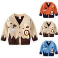 thumbnail image 4 of Otqutp Little Boy Knitted Single Breasted Cardigan Animal V-Neck and Button Down Sweater Long Sleeve Fall Knit Outerwear 1-6 Years(Orange,18-24 Months), 4 of 4