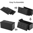 thumbnail image 5 of Folding Storage Bench Black Ottoman, Bench And Chest Bench, Leatherette Sofa Footrest For Living Room, 76cm Storage Bench With Upholstered Seat For Be, 5 of 5