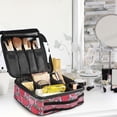thumbnail image 5 of FORMRS Travel Makeup Bag Large Capacity Train Case Cosmetic Organizer with Adjustable Dividers, Sweet Strawberry, 5 of 8