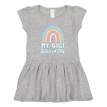 

Inktastic My Gigi Loves Me Retro Rainbow Gift Toddler Girl Dress